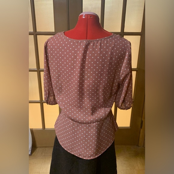 Peplum polka-dot button up blouse - Picture 4 of 4